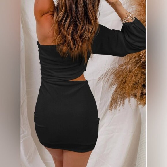 Ruffle Hem Cami Sweater Dress With Cardigan - Picture 4 of 5